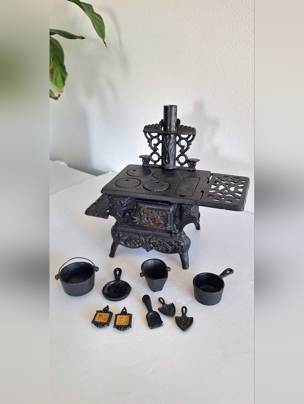 Antique Crescent miniature cast iron stove